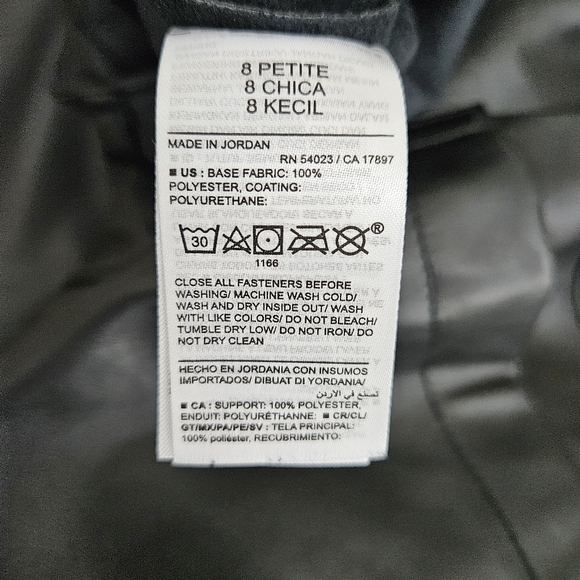 Old Navy Wide Leg Pants Black Faux Leather High Rise Chino Crop Petite 8P - Picture 6 of 7